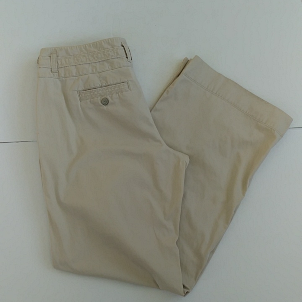 Sonoma Pinstripe Three Button Flare Wide Leg Pants 12 Reg Beige Cream - Picture 6 of 16